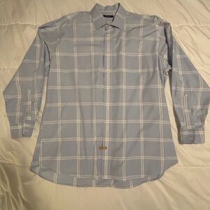 Burberry long sleeve dress shirt men’s size 17R light blue/white